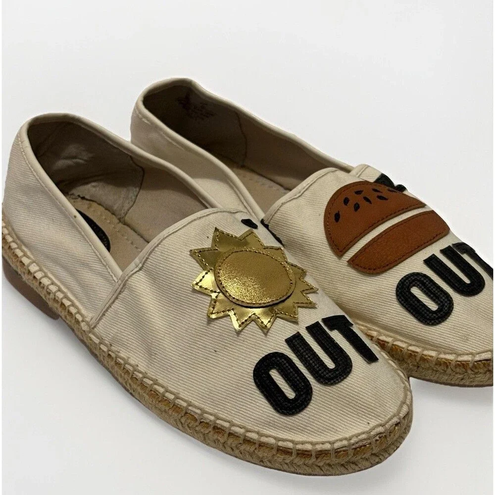Circus Sam Edelman Ivory Espadrilles Flats Size 9 Suns Out Buns Out Summer Beach